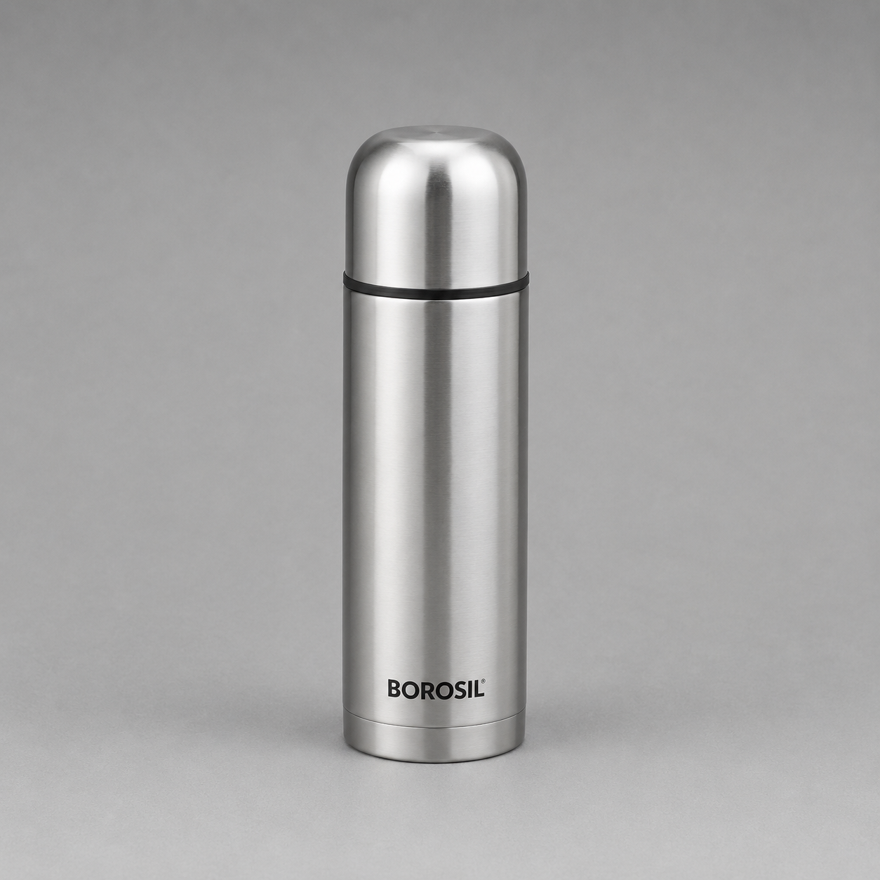 Borosil Hydra Thermo 1000 Black Vacuum Insulated Steel Flask 1 L | Double Wall Stainless Steel Thermos Bottle with Carrying Bag