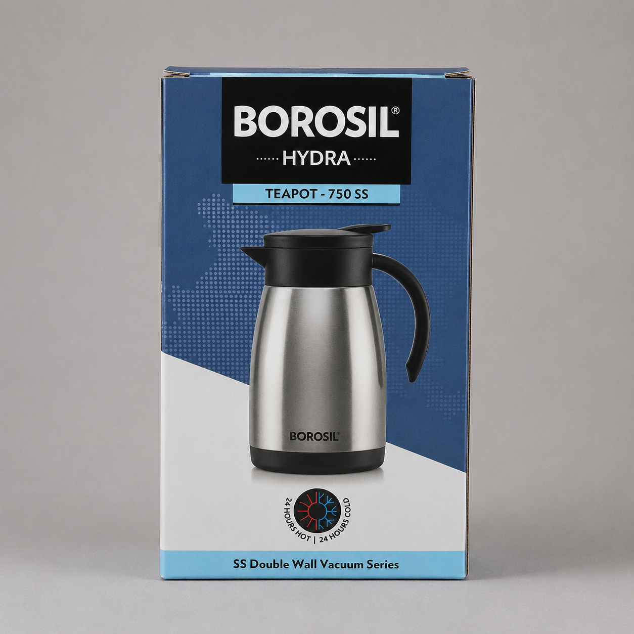 Borosil Hydra Insulated Steel Teapot 750 ml – SS 304 Stainless Steel Inner, Double Wall Vacuum Flask with Leak Proof Lid - Image 2