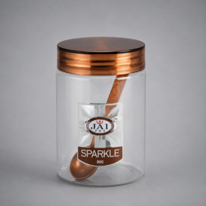 JAI PET Sparkle 800 Airtight Storage Jar Set of 3 with Spoon | 800 ml Food Storage Containers